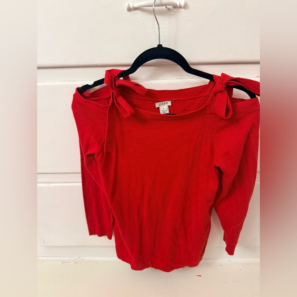 J. Crew Off-the-Shoulder Red Sweater